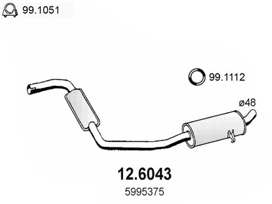 ASSO Keskiäänenvaimentaja 12.6043