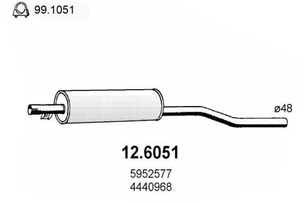 ASSO Keskiäänenvaimentaja 12.6051