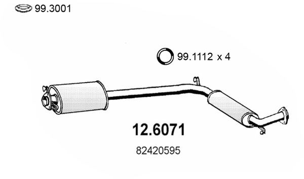 ASSO Keskiäänenvaimentaja 12.6071