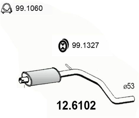 ASSO Keskiäänenvaimentaja 12.6102