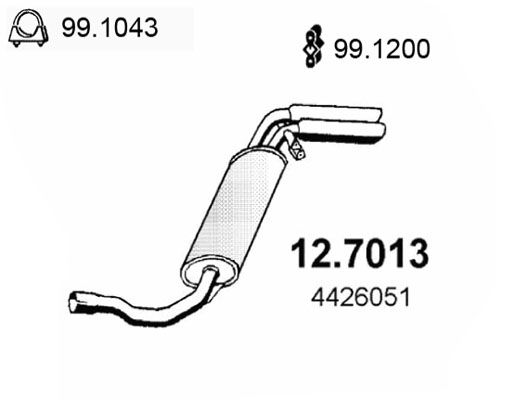 ASSO Takaäänenvaimentaja 12.7013