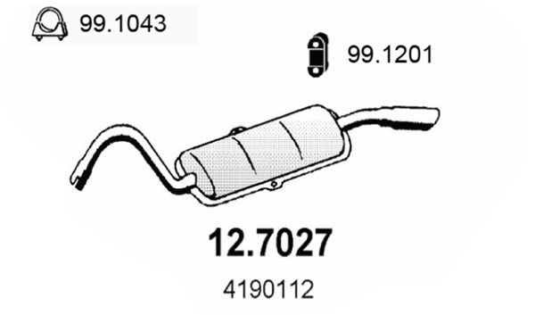 ASSO Takaäänenvaimentaja 12.7027