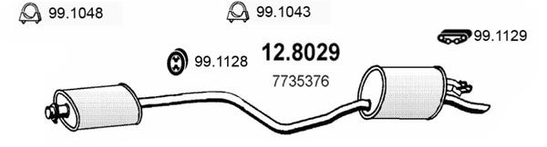 ASSO Keski-/takaäänenvaimentaja 12.8029