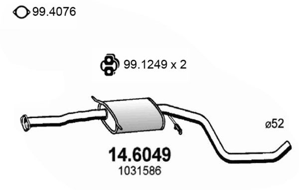 ASSO Keskiäänenvaimentaja 14.6049