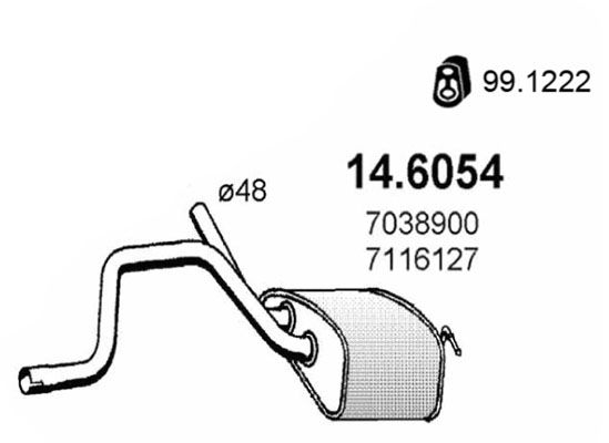 ASSO Keskiäänenvaimentaja 14.6054