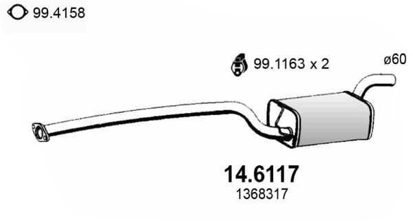 ASSO Keskiäänenvaimentaja 14.6117