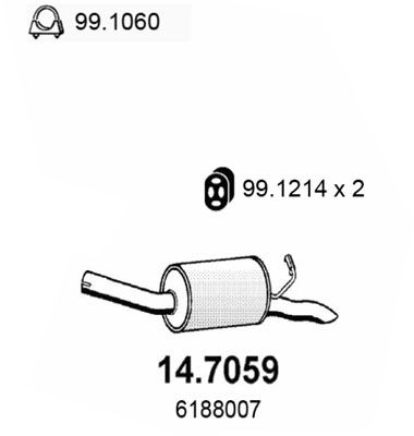 ASSO Takaäänenvaimentaja 14.7059