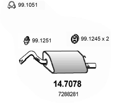 ASSO Takaäänenvaimentaja 14.7078