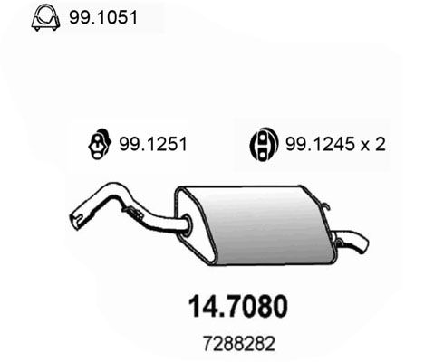 ASSO Takaäänenvaimentaja 14.7080