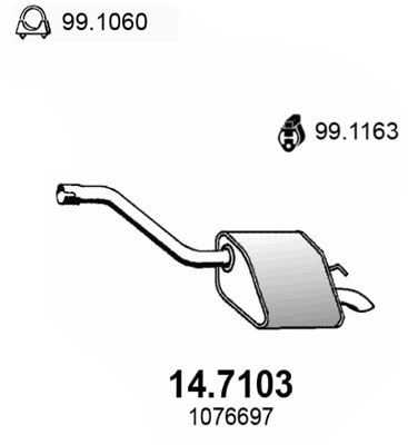 ASSO Takaäänenvaimentaja 14.7103