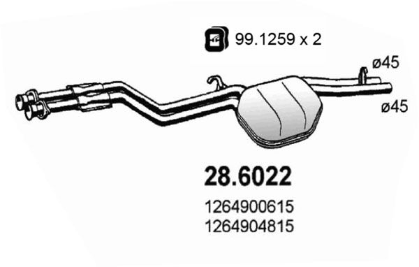 ASSO Keskiäänenvaimentaja 28.6022