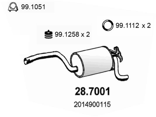 ASSO Takaäänenvaimentaja 28.7001