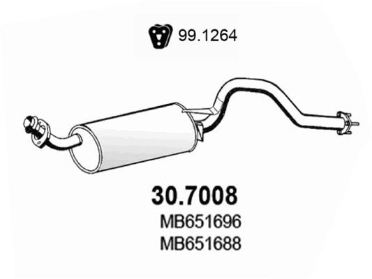 ASSO Takaäänenvaimentaja 30.7008