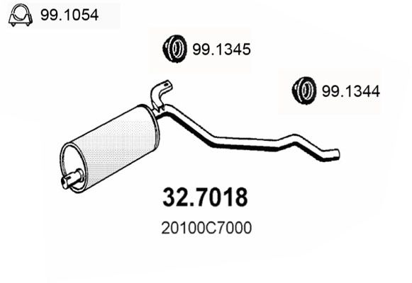 ASSO Takaäänenvaimentaja 32.7018