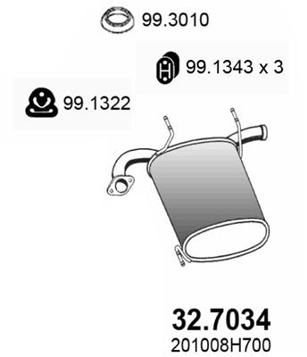 ASSO Takaäänenvaimentaja 32.7034