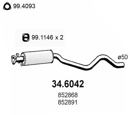 ASSO Keskiäänenvaimentaja 34.6042