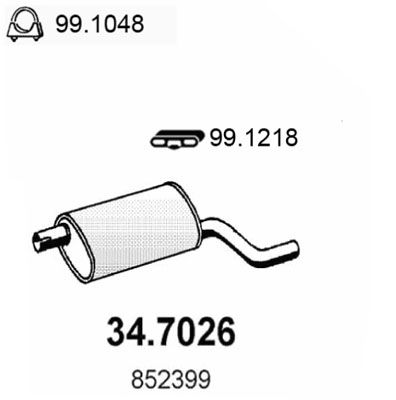 ASSO Takaäänenvaimentaja 34.7026