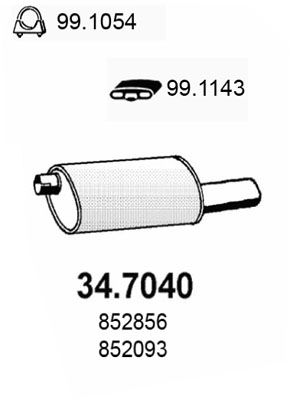 ASSO Takaäänenvaimentaja 34.7040