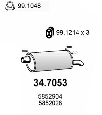 ASSO Takaäänenvaimentaja 34.7053