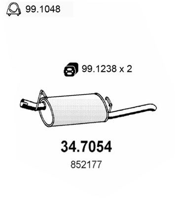 ASSO Takaäänenvaimentaja 34.7054