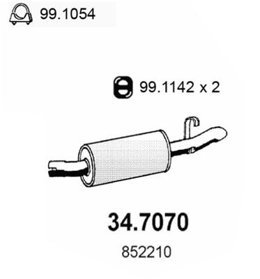 ASSO Takaäänenvaimentaja 34.7070