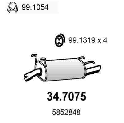 ASSO Takaäänenvaimentaja 34.7075