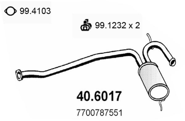 ASSO Keskiäänenvaimentaja 40.6017