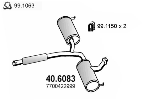 ASSO Keskiäänenvaimentaja 40.6083