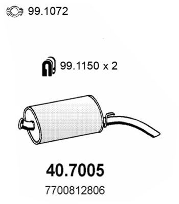 ASSO Takaäänenvaimentaja 40.7005