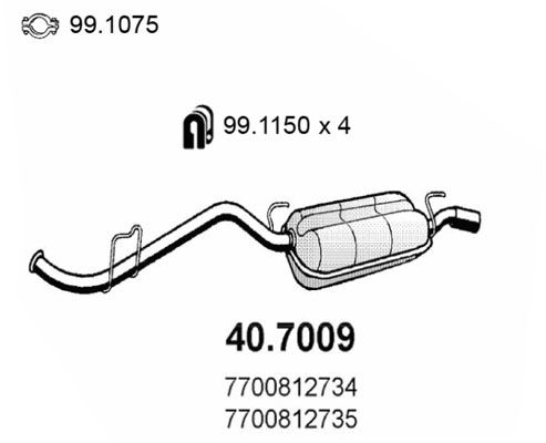 ASSO Takaäänenvaimentaja 40.7009