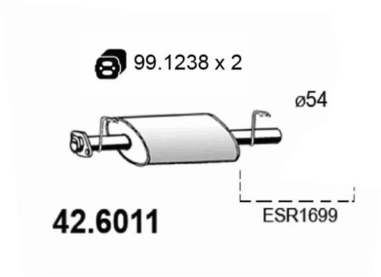 ASSO Keskiäänenvaimentaja 42.6011