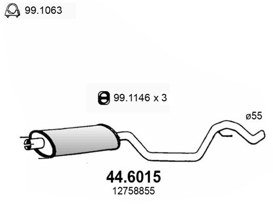 ASSO Keskiäänenvaimentaja 44.6015