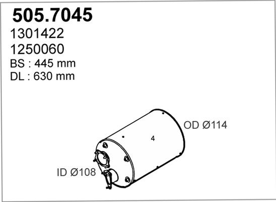 ASSO Keski-/takaäänenvaimentaja 505.7045