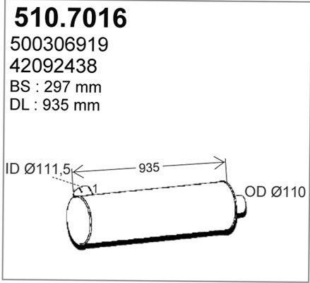 ASSO Keski-/takaäänenvaimentaja 510.7016