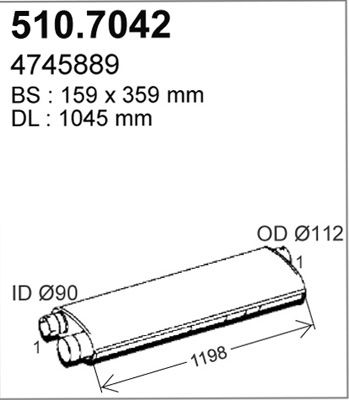 ASSO Keski-/takaäänenvaimentaja 510.7042