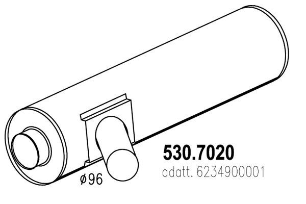 ASSO Keski-/takaäänenvaimentaja 530.7020