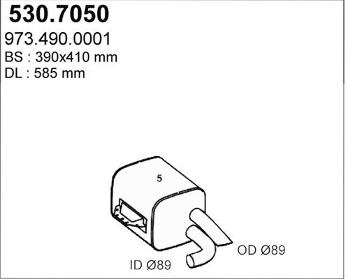 ASSO Keski-/takaäänenvaimentaja 530.7050