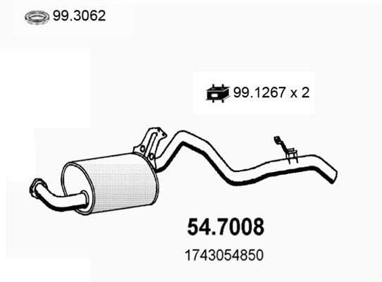 ASSO Takaäänenvaimentaja 54.7008