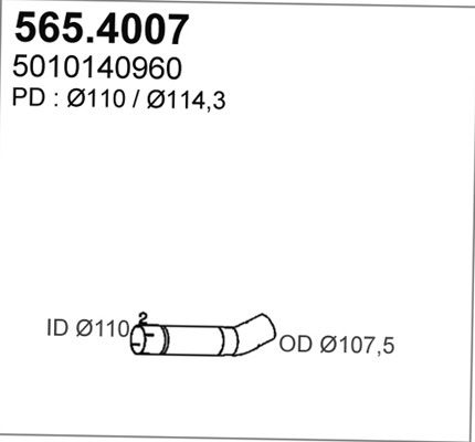 ASSO Joustoputki, pakoputkisto 565.4007