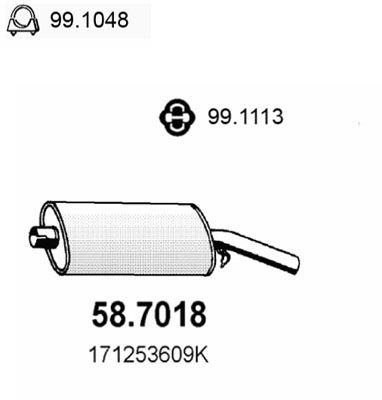 ASSO Takaäänenvaimentaja 58.7018