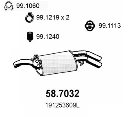 ASSO Takaäänenvaimentaja 58.7032