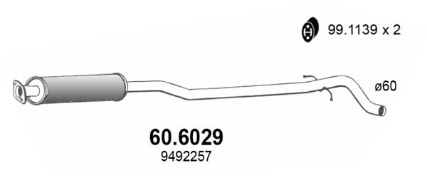 ASSO Keskiäänenvaimentaja 60.6029