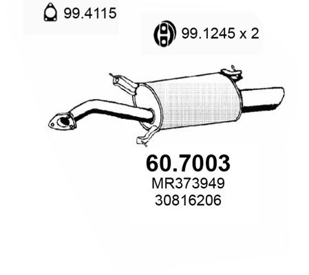 ASSO Takaäänenvaimentaja 60.7003