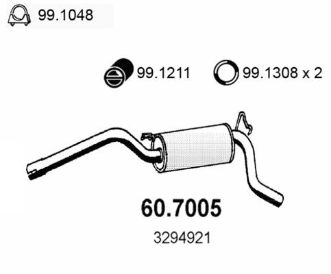 ASSO Takaäänenvaimentaja 60.7005