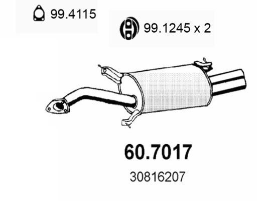 ASSO Takaäänenvaimentaja 60.7017