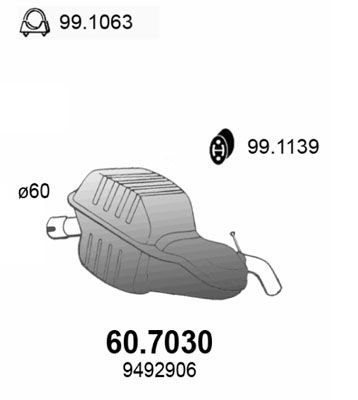 ASSO Takaäänenvaimentaja 60.7030