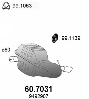 ASSO Takaäänenvaimentaja 60.7031