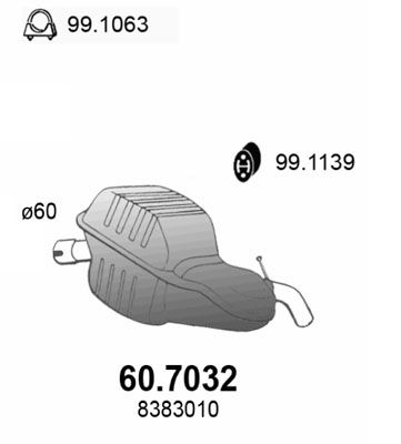 ASSO Takaäänenvaimentaja 60.7032