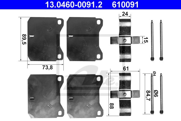 ATE Tarvikesarja, jarrupala 13.0460-0091.2
