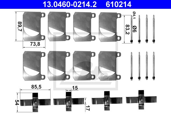 ATE Tarvikesarja, jarrupala 13.0460-0214.2